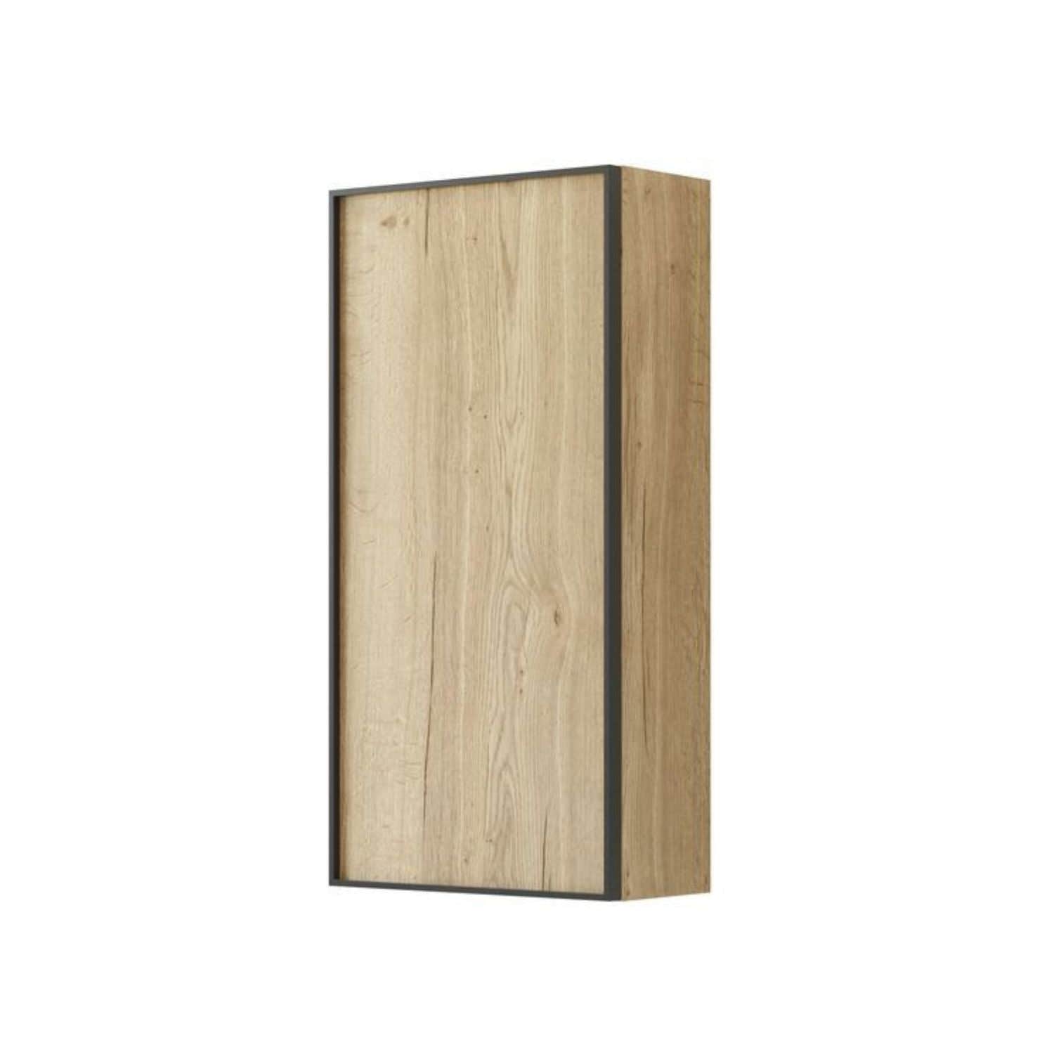 Dansani Inzo Alu-ramme svart Overskap 1 dør B40xH80xD19cm Natur eik / Venstre hengslet Dansani Sideskap bad DA-U42-8249
