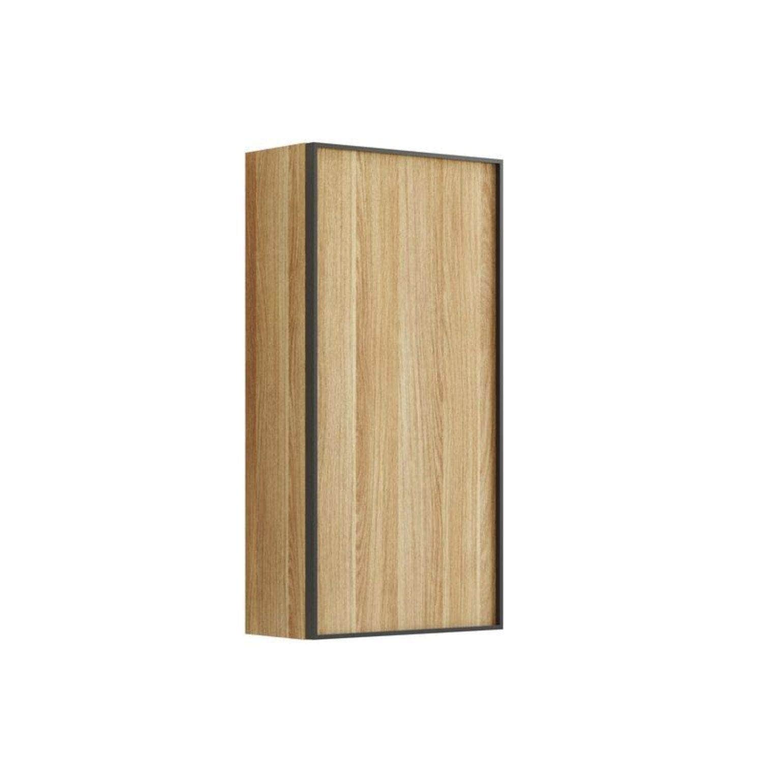 Dansani Inzo Alu-ramme svart Overskap 1 dør B40xH80xD19cm Varm eik / Høyre hengslet Dansani Sideskap bad DA-U42-8155