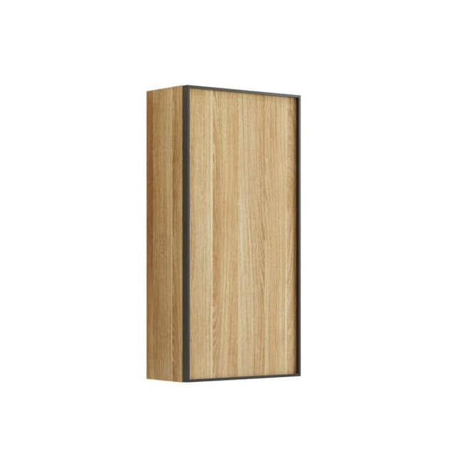 Dansani Inzo Alu-ramme svart Overskap 1 dør B40xH80xD19cm Varm eik / Høyre hengslet Dansani Sideskap bad DA-U42-8155