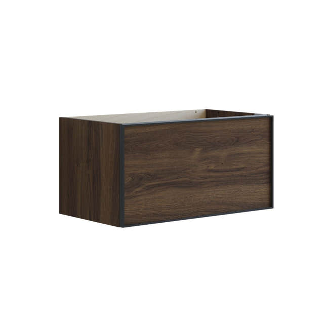 Dansani Inzo Alu-ramme svart Servantskap 1 skuff B60-120xH40xD44cm Brun eik / 80cm Dansani Servantskap DA-U15-8052