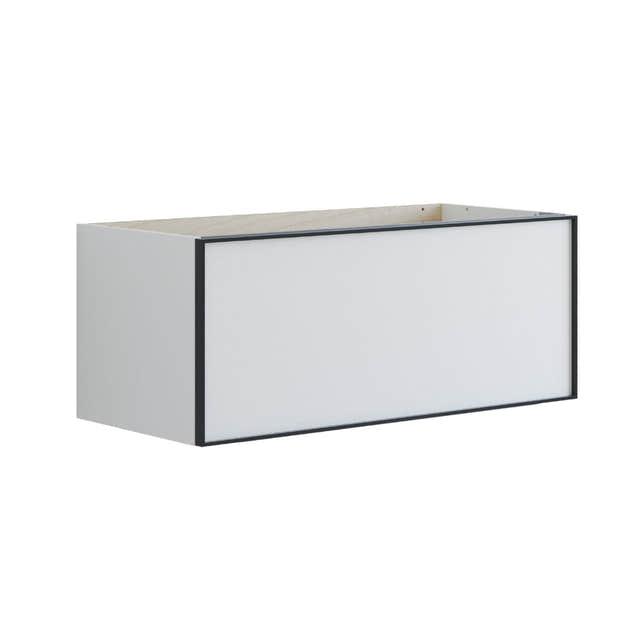 Dansani Inzo Alu-ramme svart Servantskap 1 skuff B60-120xH40xD44cm Hvit matt / 100cm Dansani Servantskap DA-U16-8010