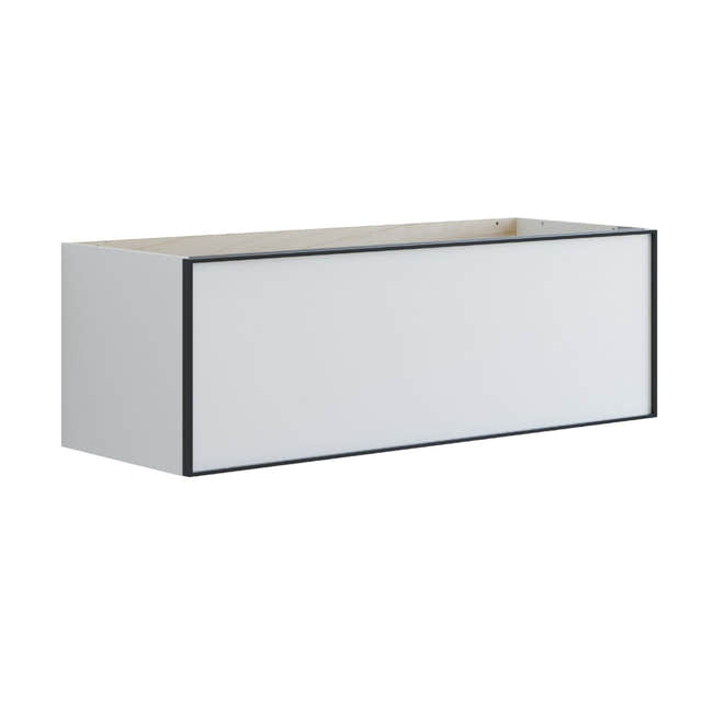 Dansani Inzo Alu-ramme svart Servantskap 1 skuff B60-120xH40xD44cm Hvit matt / 120cm Dansani Servantskap DA-U17-8010