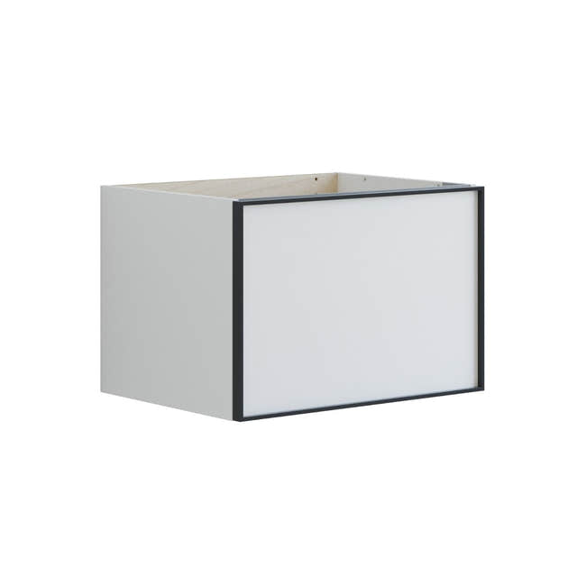 Dansani Inzo Alu-ramme svart Servantskap 1 skuff B60-120xH40xD44cm Hvit matt / 60cm Dansani Servantskap DA-U14-8010