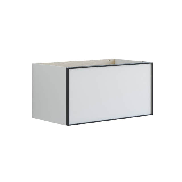 Dansani Inzo Alu-ramme svart Servantskap 1 skuff B60-120xH40xD44cm Hvit matt / 80cm Dansani Servantskap DA-U15-8010