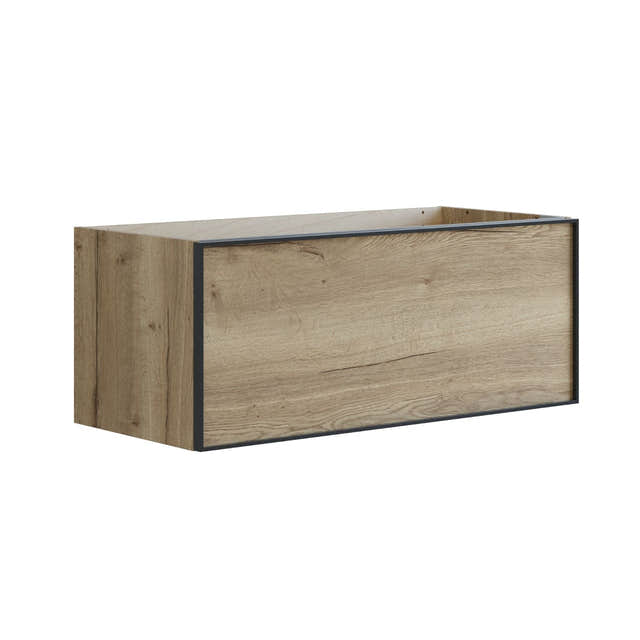 Dansani Inzo Alu-ramme svart Servantskap 1 skuff B60-120xH40xD44cm Natur eik / 100cm Dansani Servantskap DA-U16-8049