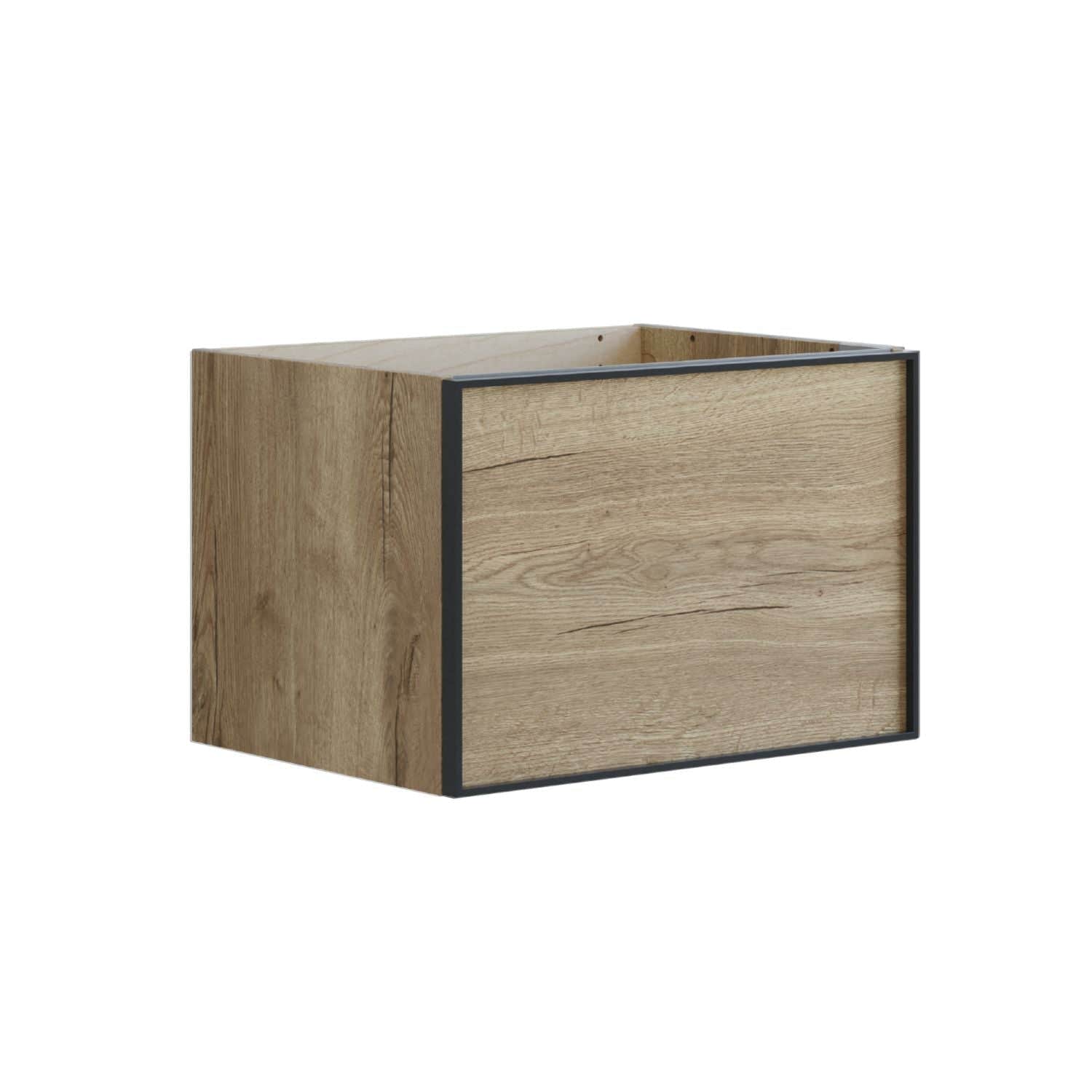 Dansani Inzo Alu-ramme svart Servantskap 1 skuff B60-120xH40xD44cm Natur eik / 60cm Dansani Servantskap DA-U14-8049