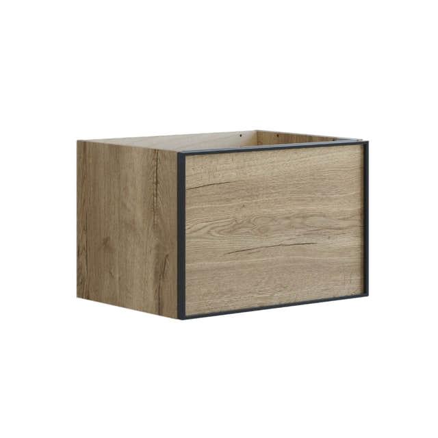 Dansani Inzo Alu-ramme svart Servantskap 1 skuff B60-120xH40xD44cm Natur eik / 60cm Dansani Servantskap DA-U14-8049
