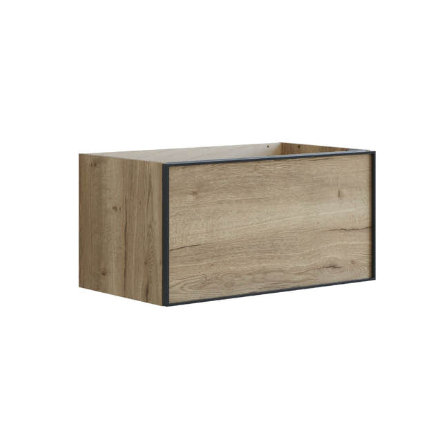 Dansani Inzo Alu-ramme svart Servantskap 1 skuff B60-120xH40xD44cm Natur eik / 80cm Dansani Servantskap DA-U15-8049