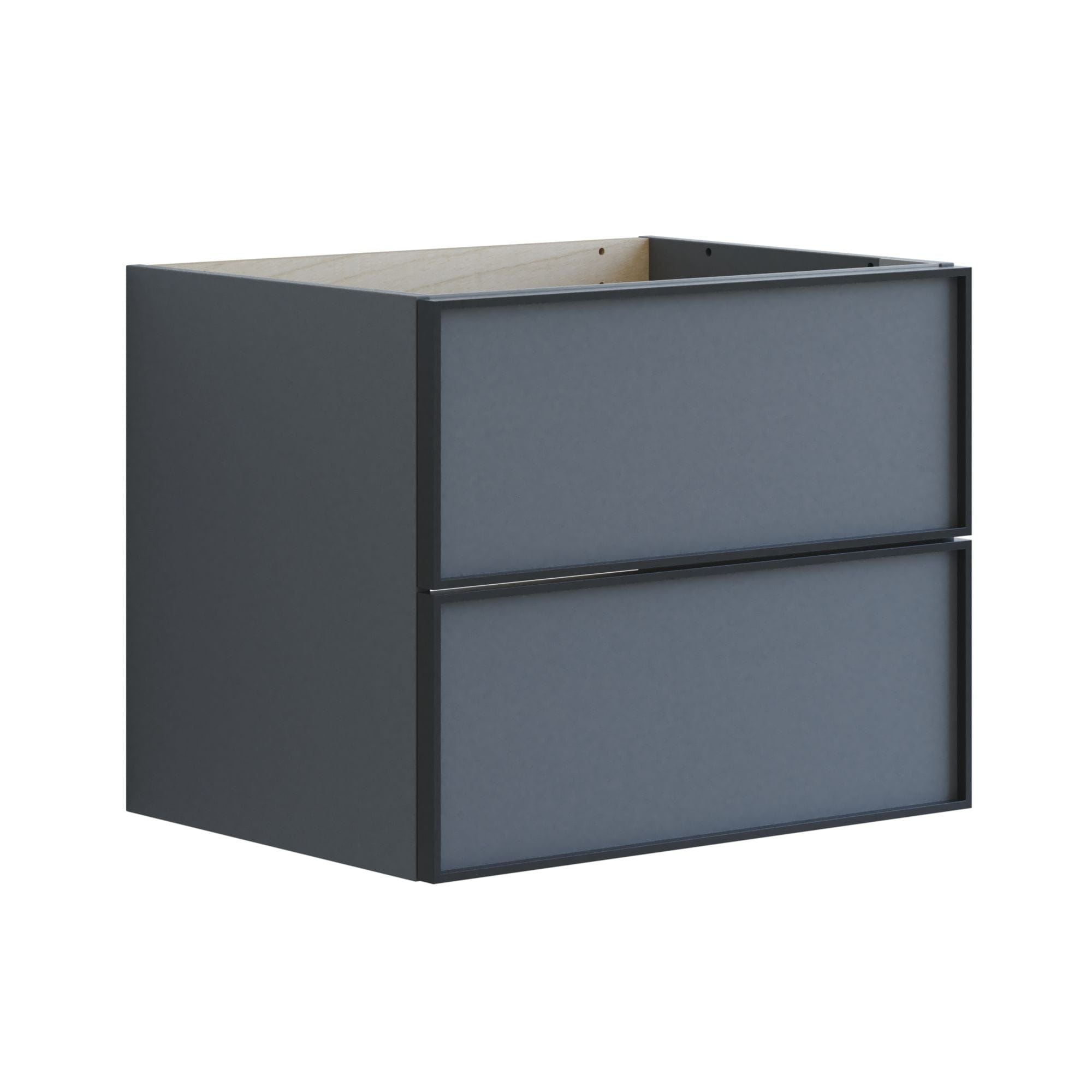 Dansani Inzo Alu-ramme Svart Servantskap 2 Skuff H48cm Grå matt / 60cm Dansani Servantskap DA-U19-8003