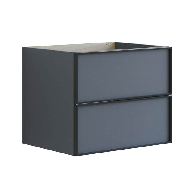 Dansani Inzo Alu-ramme Svart Servantskap 2 Skuff H48cm Grå matt / 60cm Dansani Servantskap DA-U19-8003