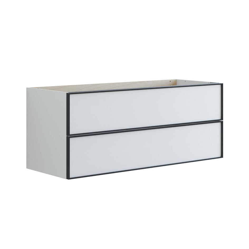Dansani Inzo Alu-ramme Svart Servantskap 2 Skuff H48cm Hvit matt / 120cm Dansani Servantskap DA-U22-8010