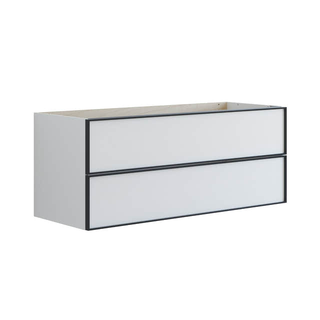 Dansani Inzo Alu-ramme Svart Servantskap 2 Skuff H48cm Hvit matt / 120cm Dansani Servantskap DA-U22-8010