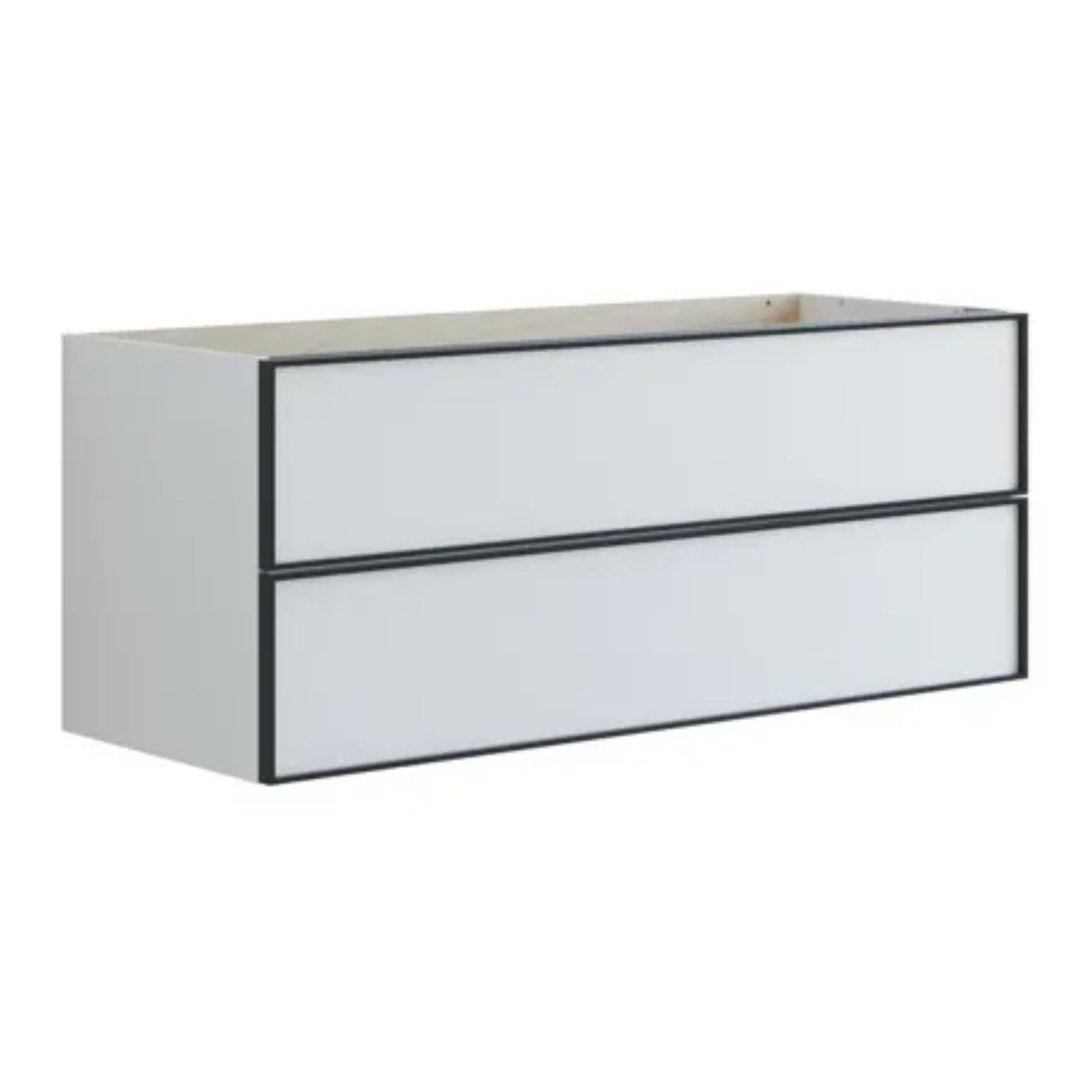 Dansani Inzo Alu-ramme Svart Servantskap 2 Skuff H48cm Hvit matt / 120cm Dansani Servantskap DA-U22-8010