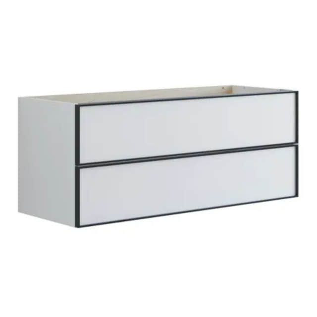 Dansani Inzo Alu-ramme Svart Servantskap 2 Skuff H48cm Hvit matt / 120cm dobbel Dansani Servantskap DA-U23-8010