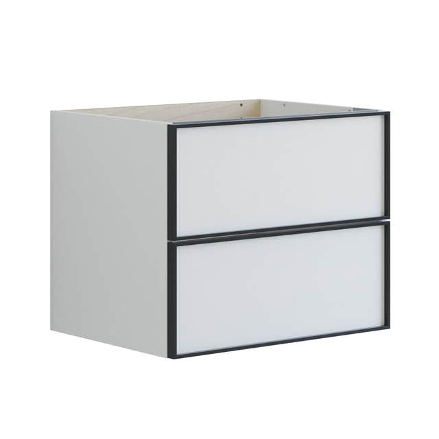Dansani Inzo Alu-ramme Svart Servantskap 2 Skuff H48cm Hvit matt / 60cm Dansani Servantskap DA-U19-8010