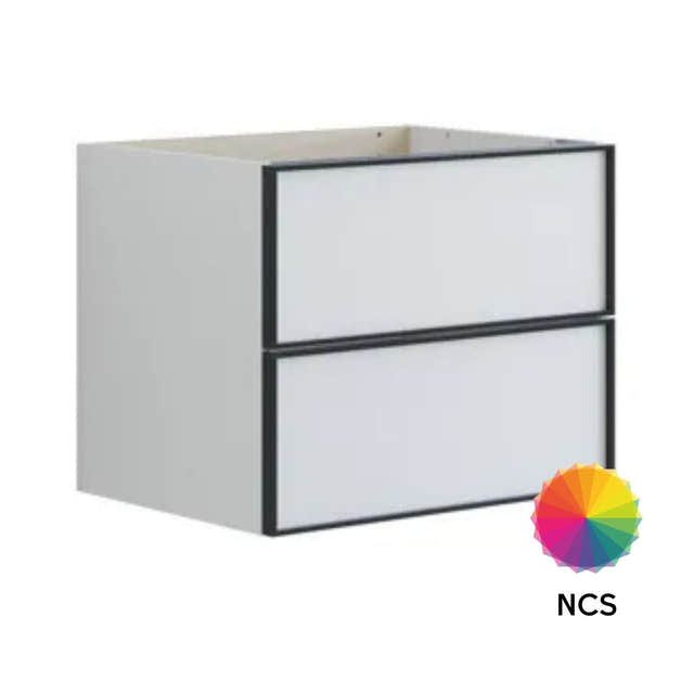 Dansani Inzo Alu-ramme Svart Servantskap 2 Skuff H48cm NCS farge / 60cm Dansani Servantskap DA-U19-8099