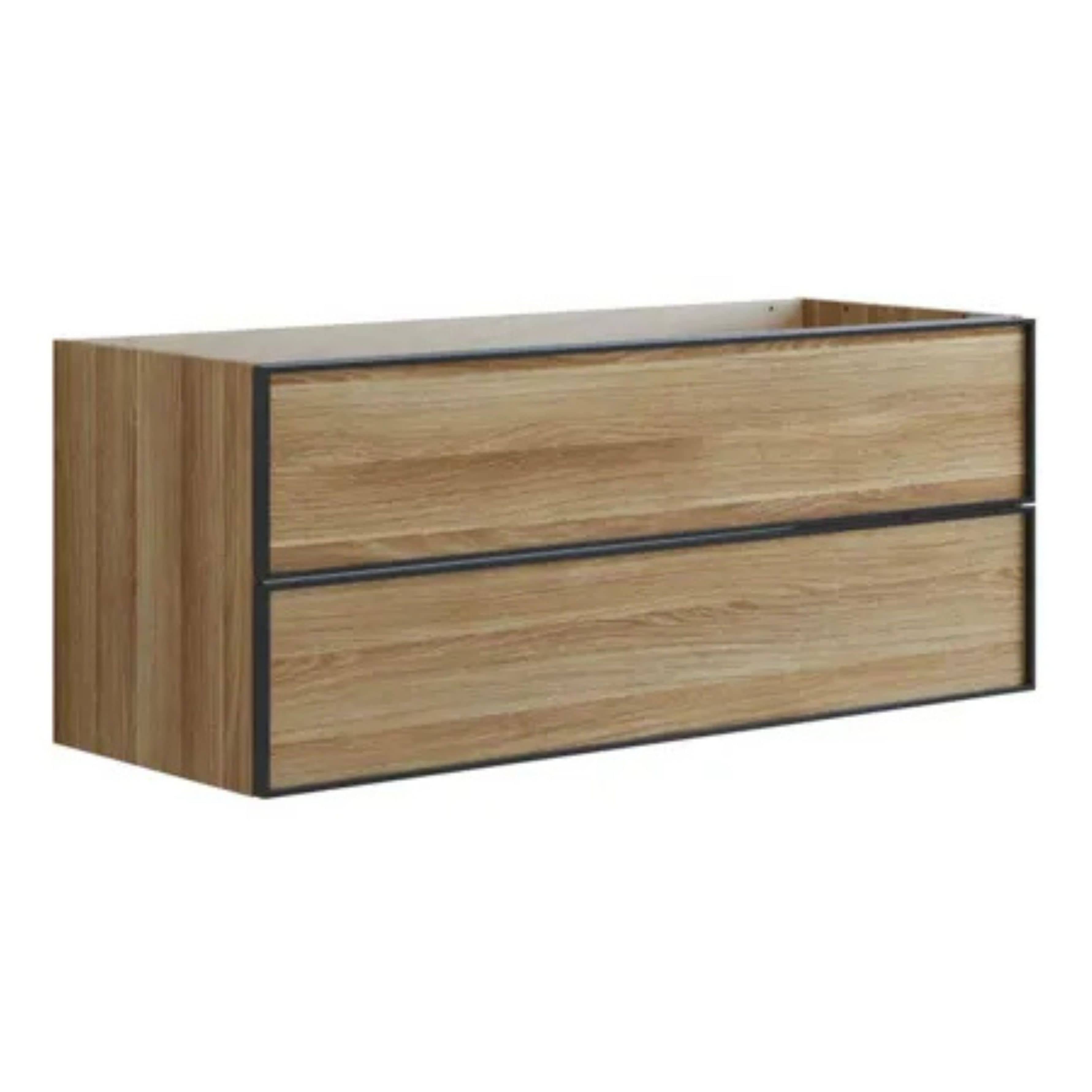 Dansani Inzo Alu-ramme Svart Servantskap 2 Skuff H48cm Varm eik / 120cm dobbel Dansani Servantskap DA-U23-8055