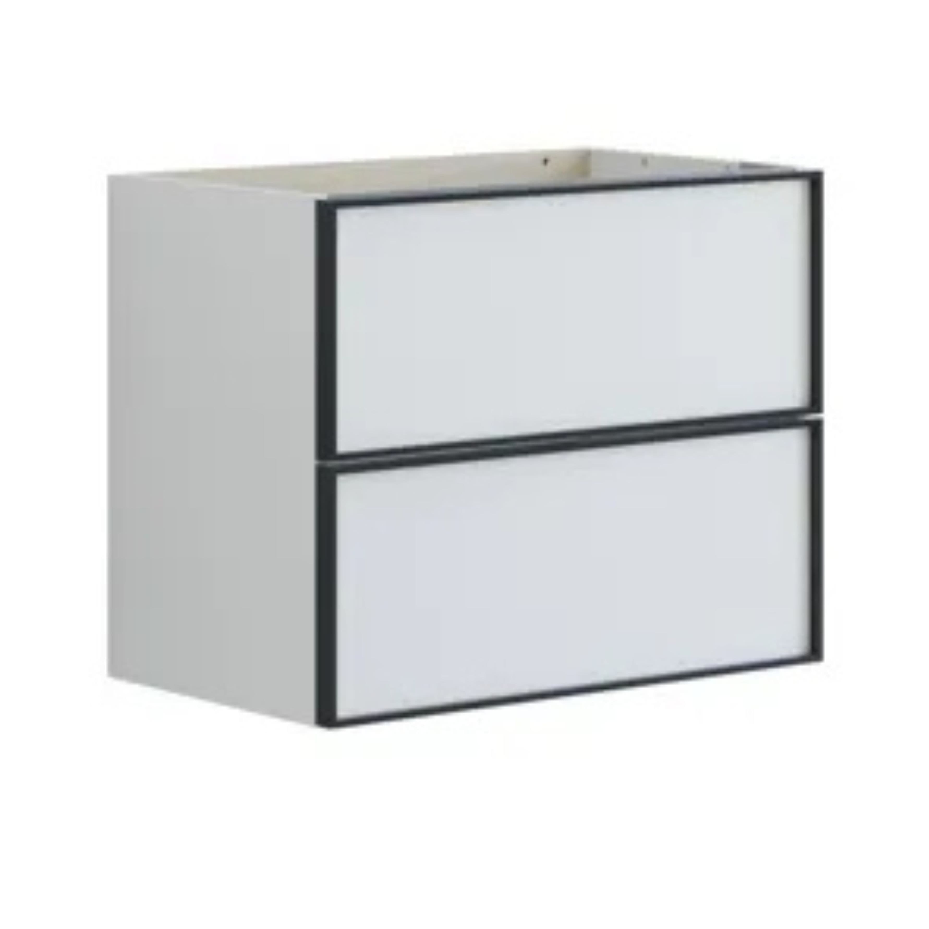 Dansani Inzo Alu-ramme Svart Servantskap Slim 2 Skuff Hvit matt / 60cm Dansani Servantskap DA-U07-8010