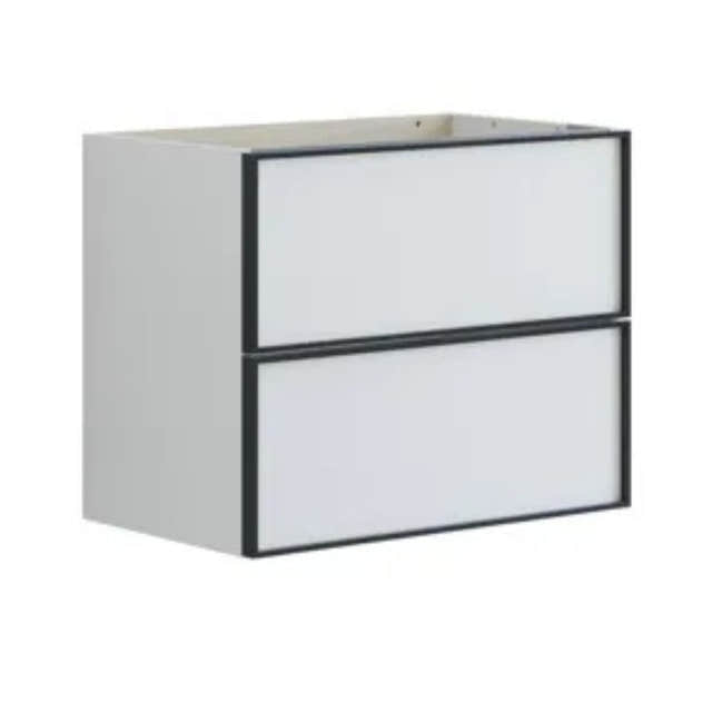 Dansani Inzo Alu-ramme Svart Servantskap Slim 2 Skuff Hvit matt / 60cm Dansani Servantskap DA-U07-8010