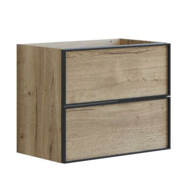 Dansani Inzo Alu-ramme Svart Servantskap Slim 2 Skuff Natur eik / 60cm Dansani Servantskap DA-U07-8049