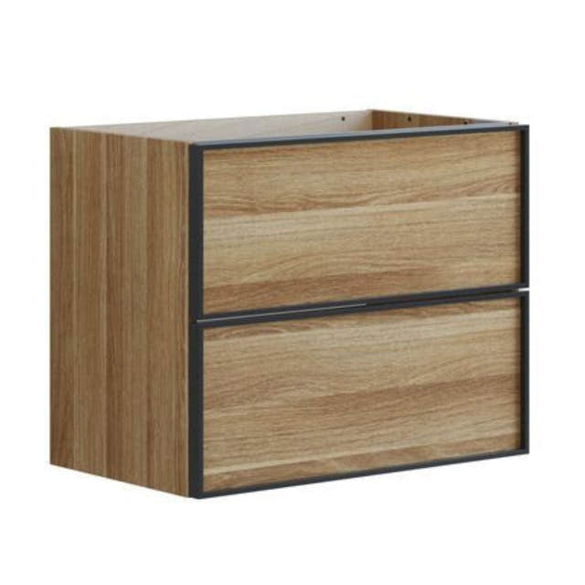 Dansani Inzo Alu-ramme Svart Servantskap Slim 2 Skuff Varm eik / 60cm Dansani Servantskap DA-U07-8055