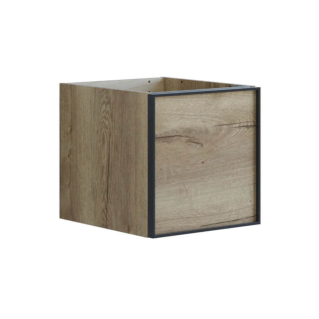 Dansani Inzo Alu-ramme svart Underskap 1 skuff B40xH40xD44cm Natur eik Dansani Sideskap bad DA-U51-8049