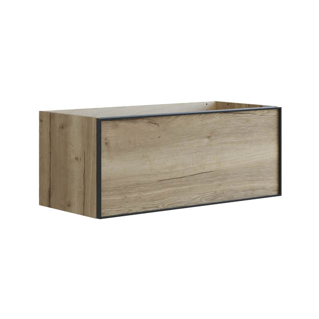 Dansani Inzo Alu-ramme svart Underskap 1 skuff B60-120xH40xD44cm Natur eik / 100cm Dansani Sideskap bad DA-U31-8049