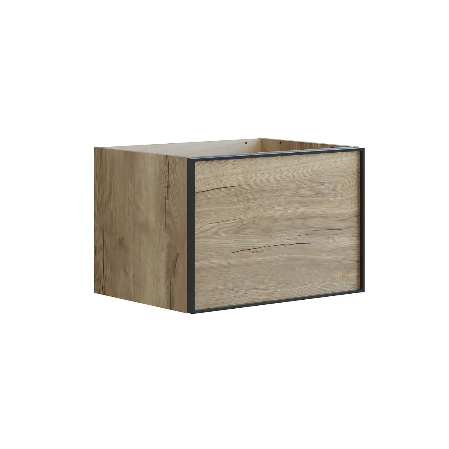Dansani Inzo Alu-ramme svart Underskap 1 skuff B60-120xH40xD44cm Natur eik / 60cm Dansani Sideskap bad DA-U29-8049