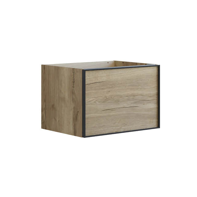 Dansani Inzo Alu-ramme svart Underskap 1 skuff B60-120xH40xD44cm Natur eik / 60cm Dansani Sideskap bad DA-U29-8049