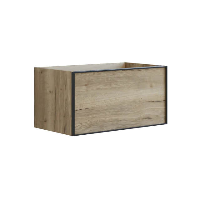 Dansani Inzo Alu-ramme svart Underskap 1 skuff B60-120xH40xD44cm Natur eik / 80cm Dansani Sideskap bad DA-U30-8049