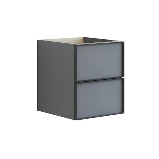 Dansani Inzo Alu-ramme svart Underskap 2 skuff B40xH48-64xD44cm Grå matt / 48cm Dansani Sideskap bad DA-U52-8003