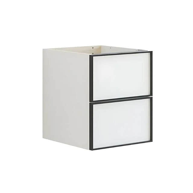 Dansani Inzo Alu-ramme svart Underskap 2 skuff B40xH48-64xD44cm Hvit matt / 48cm Dansani Sideskap bad DA-U52-8010