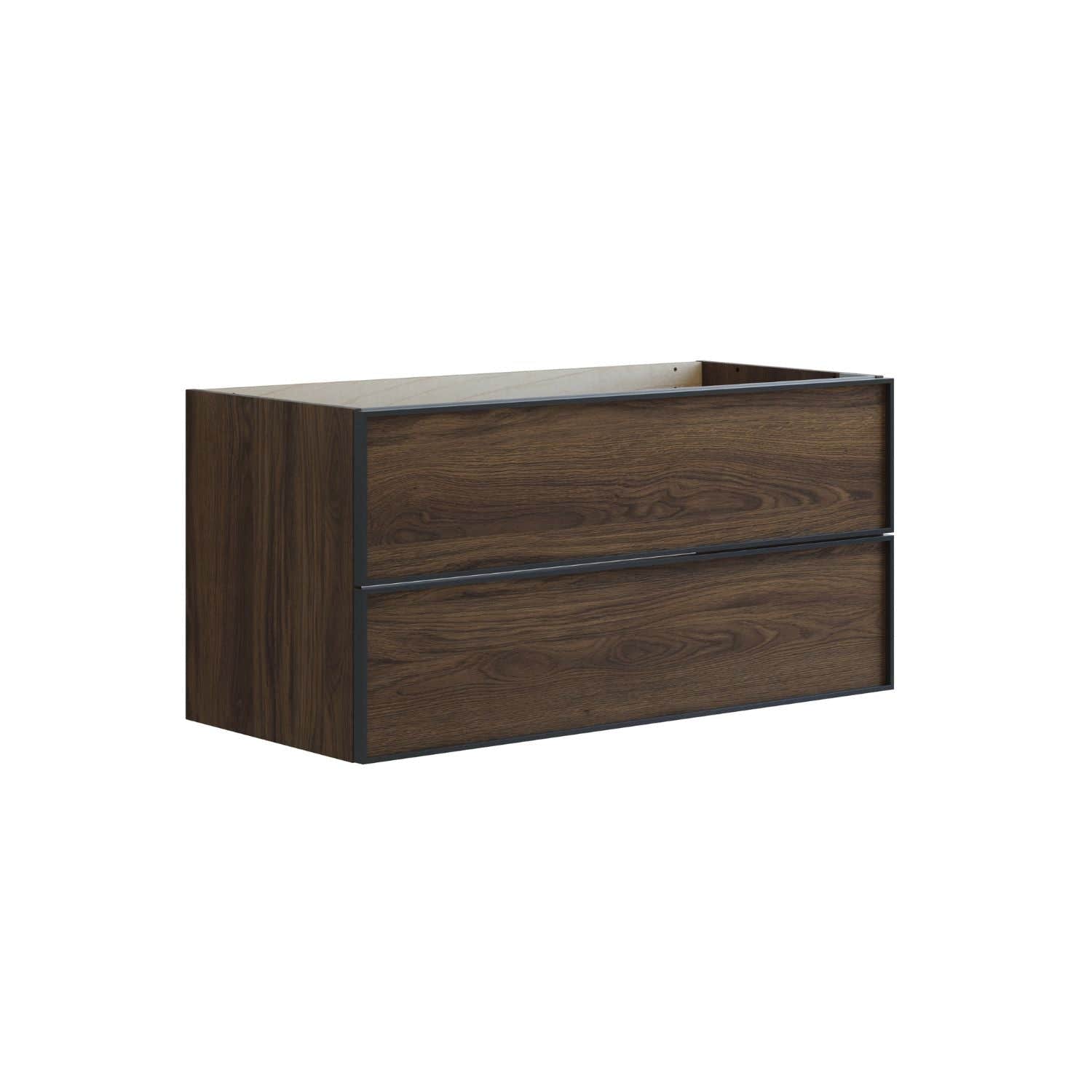 Dansani Inzo Alu-ramme svart Underskap 2 skuff B60-120xH48xD44cm Brun eik / 100cm Dansani Sideskap bad DA-U35-8052