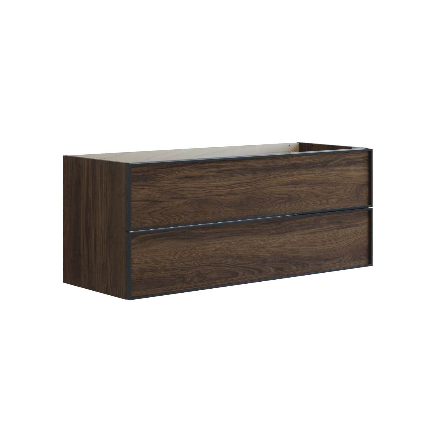 Dansani Inzo Alu-ramme svart Underskap 2 skuff B60-120xH48xD44cm Brun eik / 120cm Dansani Sideskap bad DA-U36-8052