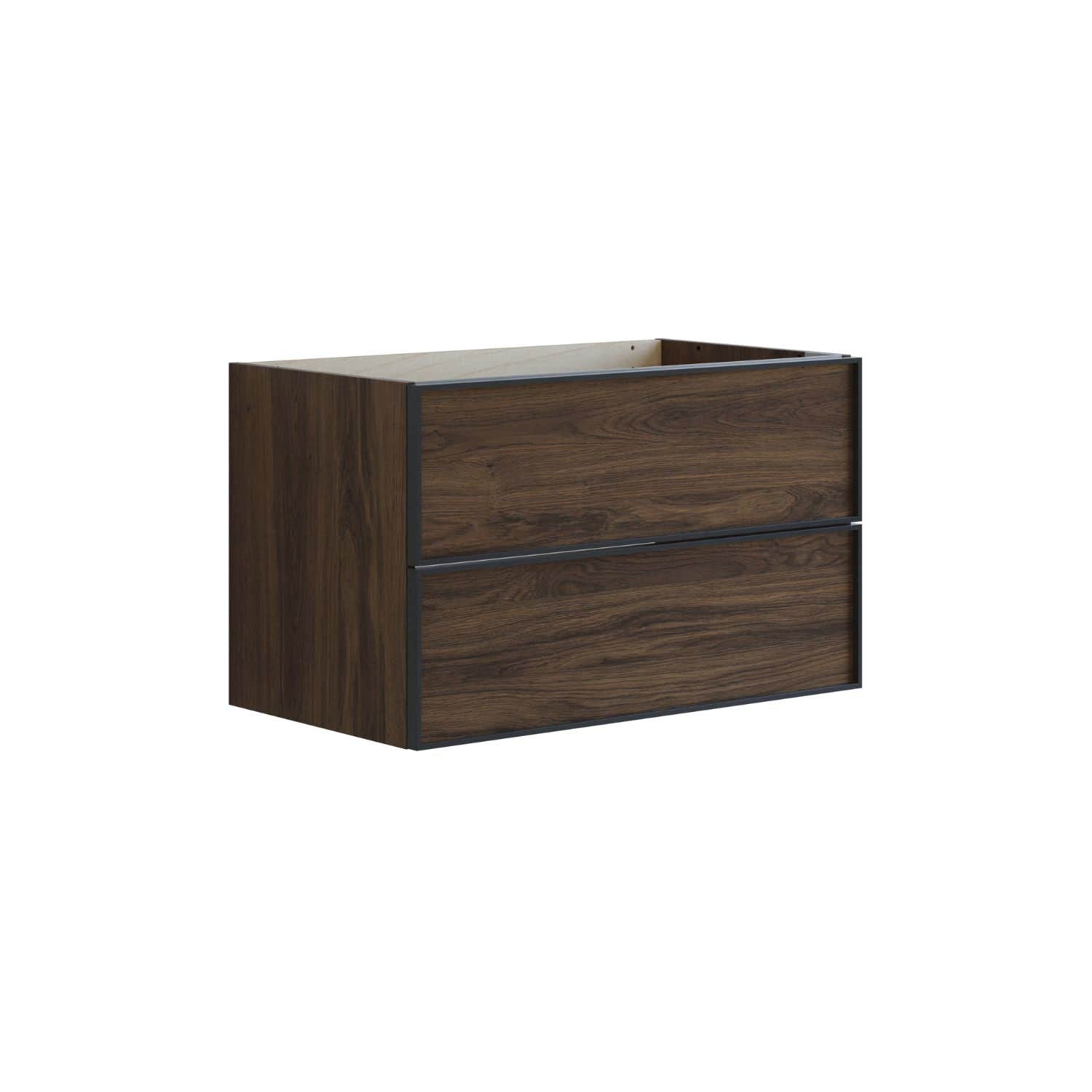 Dansani Inzo Alu-ramme svart Underskap 2 skuff B60-120xH48xD44cm Brun eik / 80cm Dansani Sideskap bad DA-U34-8052