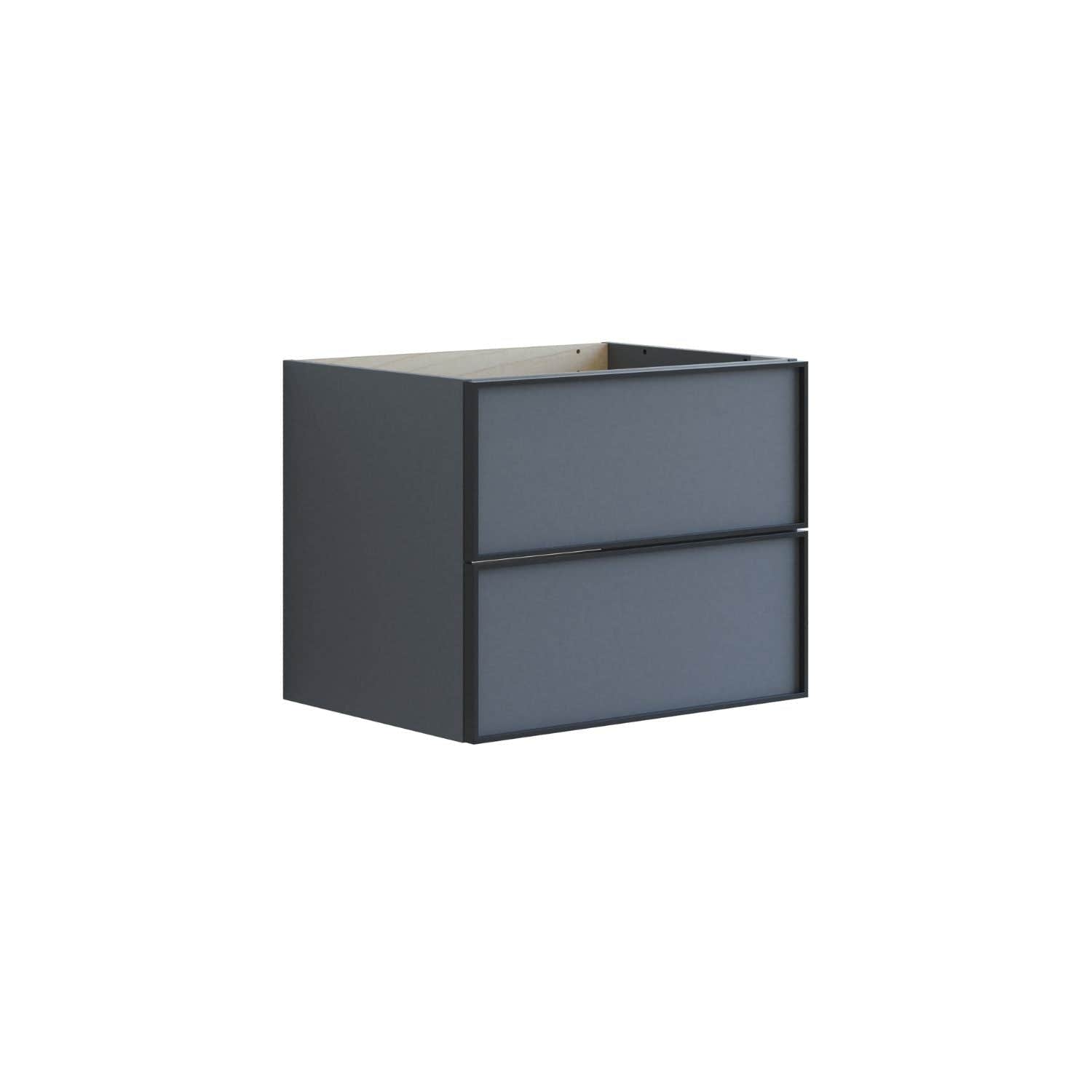 Dansani Inzo Alu-ramme svart Underskap 2 skuff B60-120xH48xD44cm Grå matt / 60cm Dansani Sideskap bad DA-U33-8003