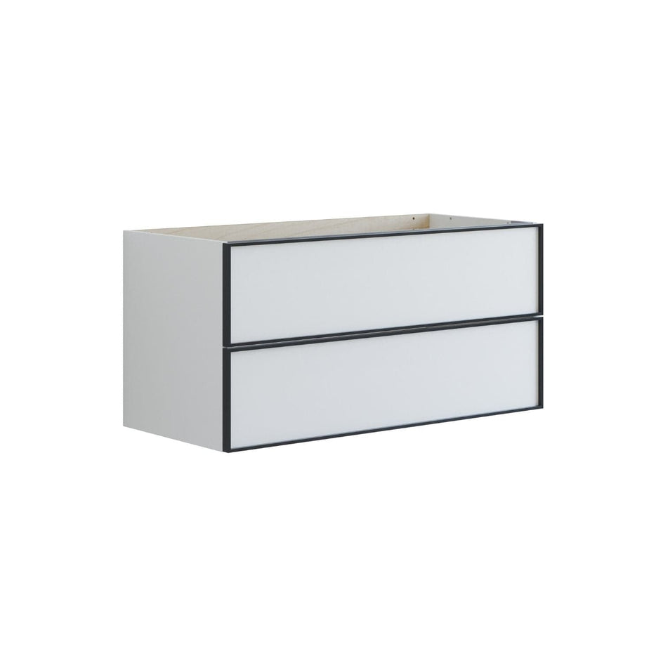 Dansani Inzo Alu-ramme svart Underskap 2 skuff B60-120xH48xD44cm Hvit matt / 100cm Dansani Sideskap bad DA-U35-8010