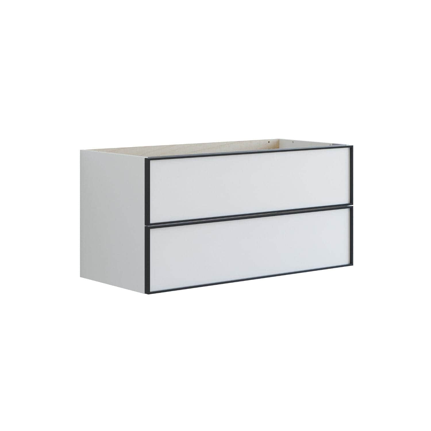 Dansani Inzo Alu-ramme svart Underskap 2 skuff B60-120xH48xD44cm Hvit matt / 100cm Dansani Sideskap bad DA-U35-8010