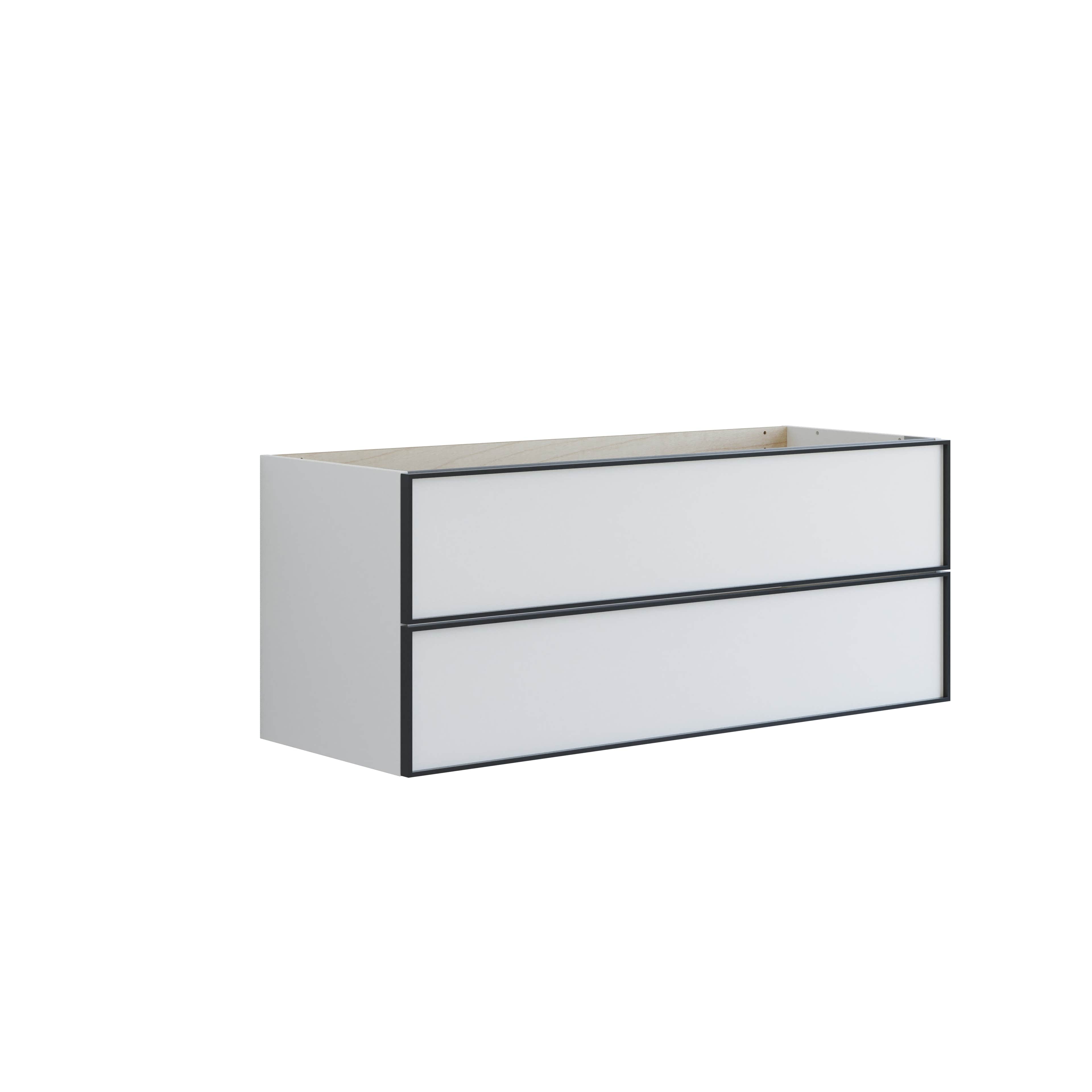 Dansani Inzo Alu-ramme svart Underskap 2 skuff B60-120xH48xD44cm Hvit matt / 120cm Dansani Sideskap bad DA-U36-8010