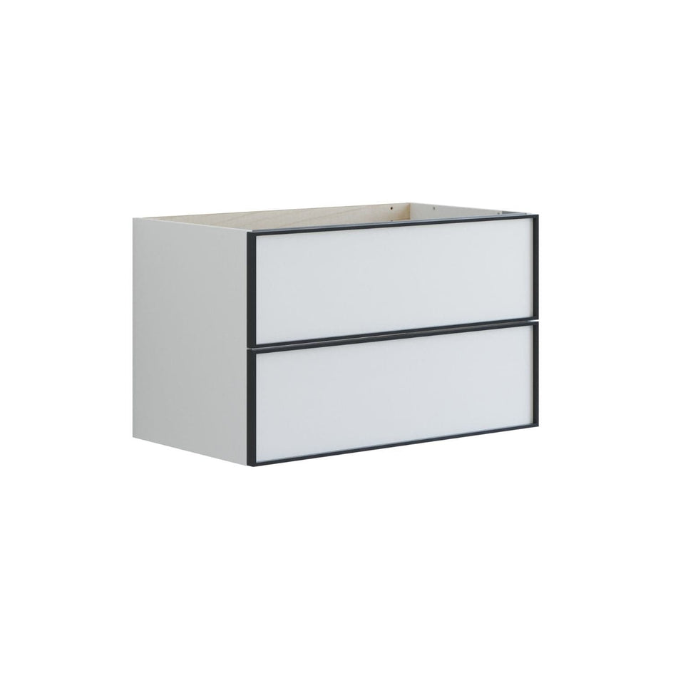Dansani Inzo Alu-ramme svart Underskap 2 skuff B60-120xH48xD44cm Hvit matt / 80cm Dansani Sideskap bad DA-U34-8010