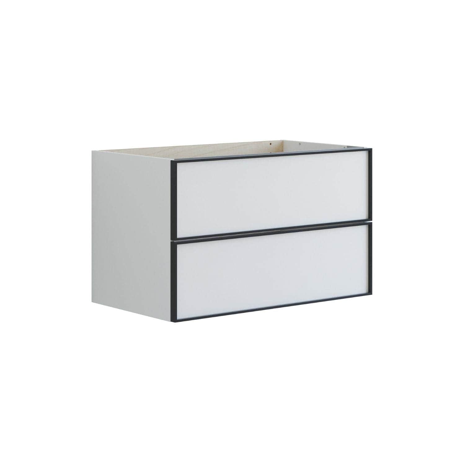 Dansani Inzo Alu-ramme svart Underskap 2 skuff B60-120xH48xD44cm Hvit matt / 80cm Dansani Sideskap bad DA-U34-8010
