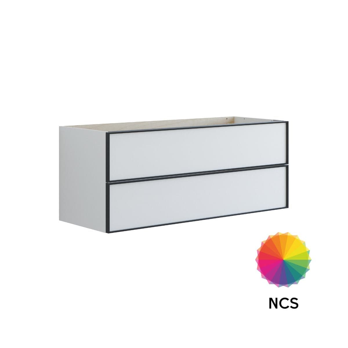 Dansani Inzo Alu-ramme svart Underskap 2 skuff B60-120xH48xD44cm NCS farge / 120cm Dansani Sideskap bad DA-U36-8099