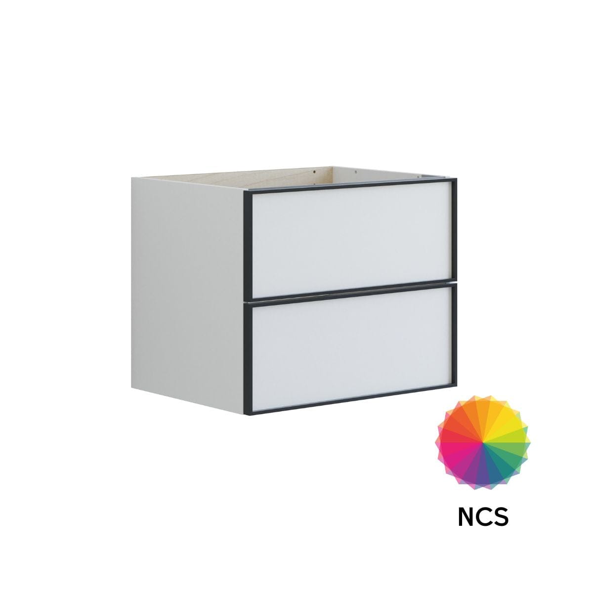 Dansani Inzo Alu-ramme svart Underskap 2 skuff B60-120xH48xD44cm NCS farge / 60cm Dansani Sideskap bad DA-U33-8099