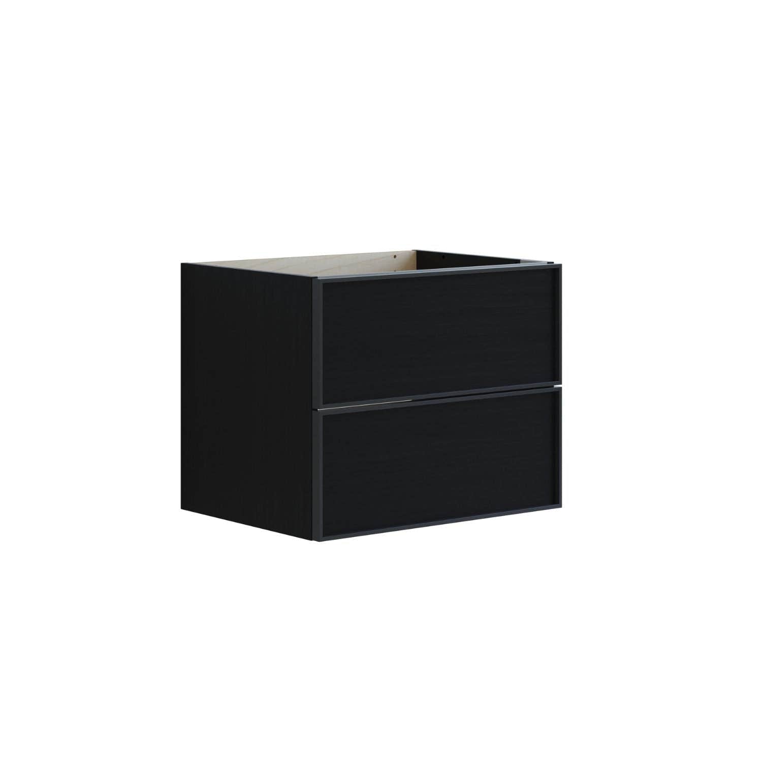 Dansani Inzo Alu-ramme svart Underskap 2 skuff B60-120xH48xD44cm Svart eik / 60cm Dansani Sideskap bad DA-U33-8050