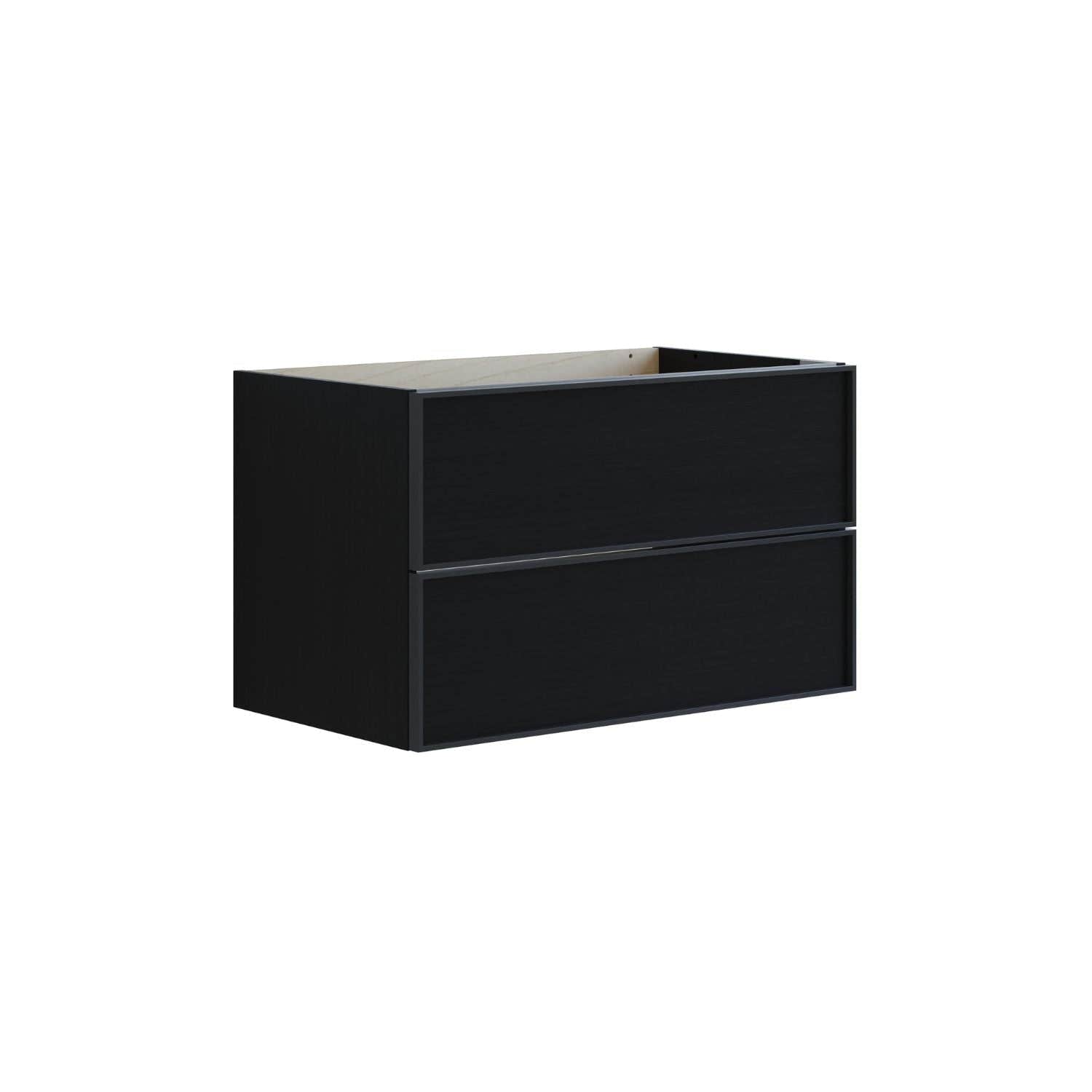 Dansani Inzo Alu-ramme svart Underskap 2 skuff B60-120xH48xD44cm Svart eik / 80cm Dansani Sideskap bad DA-U34-8050