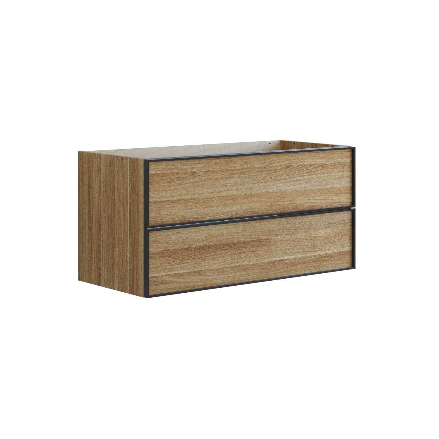 Dansani Inzo Alu-ramme svart Underskap 2 skuff B60-120xH48xD44cm Varm eik / 100cm Dansani Sideskap bad DA-U35-8055