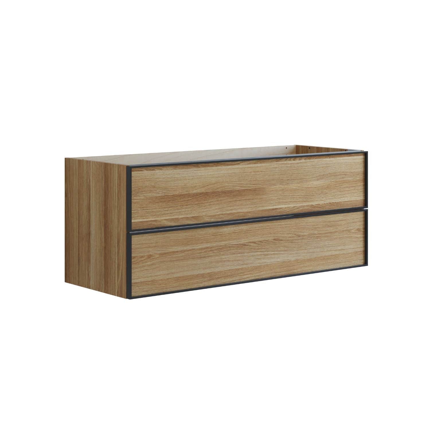 Dansani Inzo Alu-ramme svart Underskap 2 skuff B60-120xH48xD44cm Varm eik / 120cm Dansani Sideskap bad DA-U36-8055