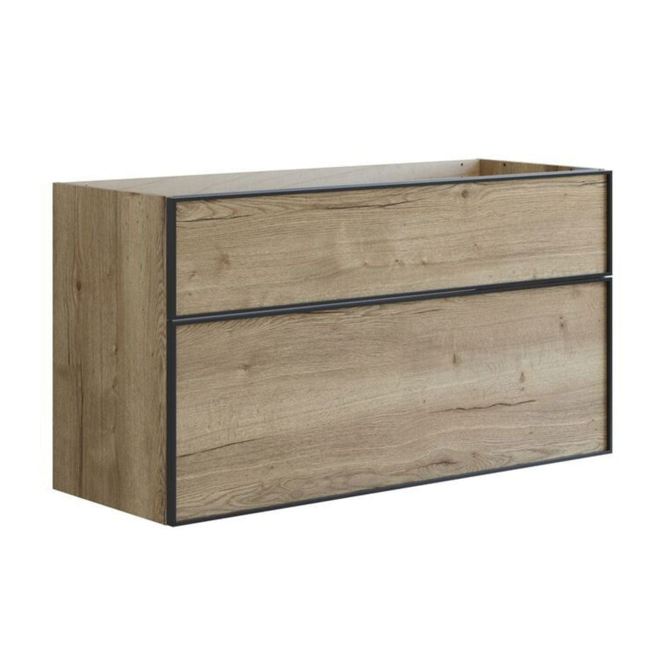 Dansani Inzo Alu-ramme svart Underskap 2 skuff Natur eik / 120cm Dansani Sideskap bad DA-U40-8049