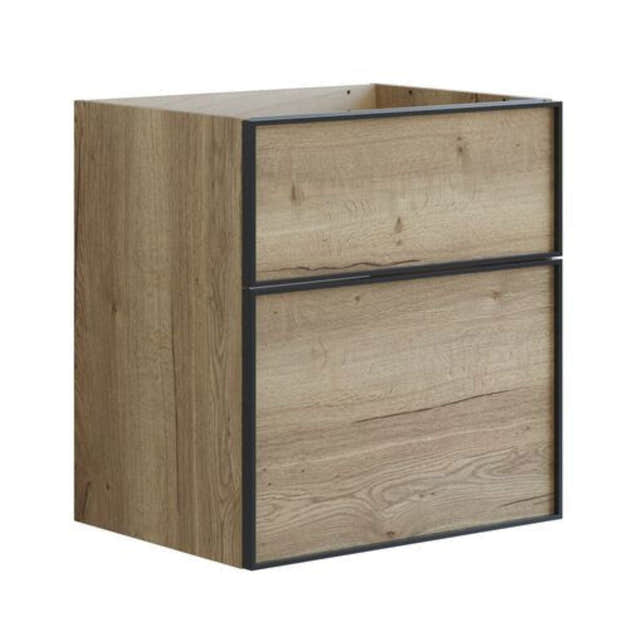 Dansani Inzo Alu-ramme svart Underskap 2 skuff Natur eik / 60cm Dansani Sideskap bad DA-U37-8049