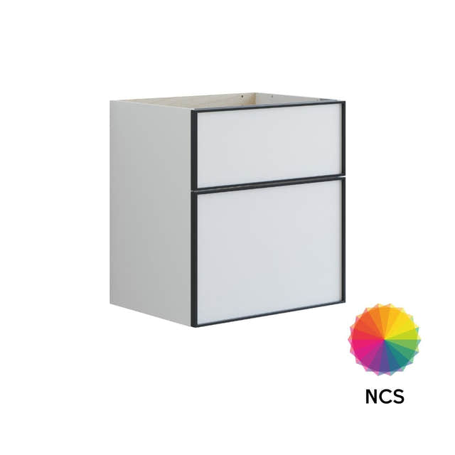 Dansani Inzo Alu-ramme svart Underskap 2 skuff NCS farge / 60cm Dansani Sideskap bad DA-U37-8099
